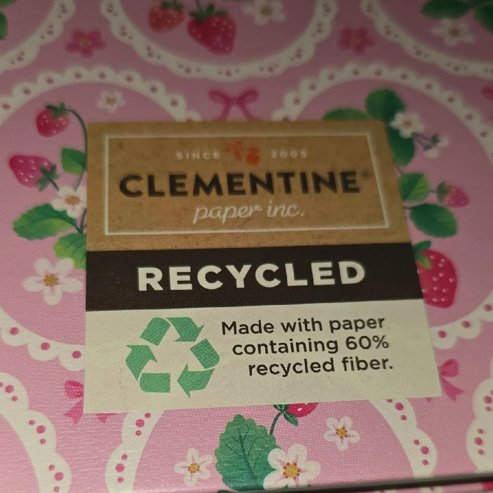 Clementine Pink Strawberry Spiral Notebook